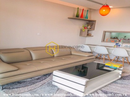 Feel the warmth and coziness in this rustic apartment for rent in Vinhomes Central Park